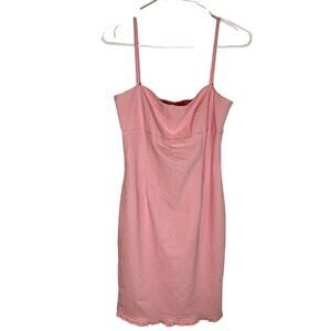 3B Made in America Pink Y2K Mini Dress Ruffle Hem Juniors Size 11